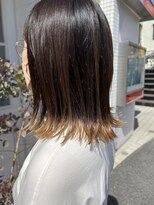 ヘアーエポック(hair epoque) ボブショート 3Dハイライト 暗髪ミニボブ前下がりボブ裾カラー