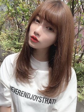 シルクレイ 新宿店(Silk-lei) 大人かわいいフェザーバング,テラコッタ,小顔