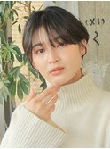 毛先ワンカールパーマショート／前髪あり／表参道／30代40代50代