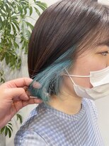 グーフィートーキョー 銀座(Goofy Tokyo)&nbsp;イヤリングカラー/ボブ/シアン/水色/インナーカラー/東京銀座