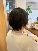 艶髪シンプルショート/ダークブラウン/白髪ぼかし