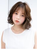 20代30代大人かわいいナチュラル暗髪ゆるめパーマヘア