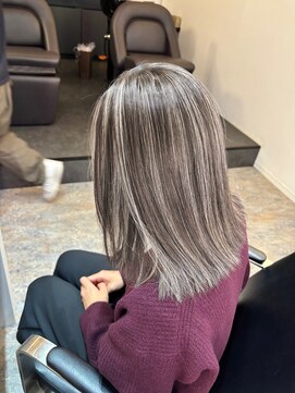 ブレンド 渋谷(BLend) 前髪ハイライトカラーこなれミディイメチェンウェーブパーマ