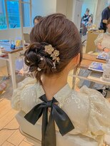 ★結婚式お呼ばれドレスヘア編み込みアップスタイル