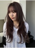 ハッシュカットとピンクブラウン 英心