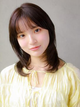 ガリカ 蔵前(Gallica) くびれセミディ×顔まわりレイヤー×ダークブラウン