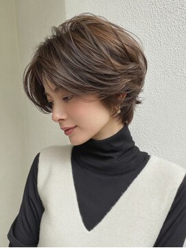 レリーオーファ 六甲(RelyOfa) 白髪ぼかしショートボブ若々しく[六甲/髪質改善/白髪ぼかし]