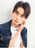 カットゆるめツイストパーマアッシュ清潔感