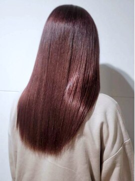 ピンクベージュ くすみカラー ハイトーン ブリーチ ロング