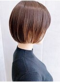 say.ショートボブひし形ショートハイライトヘーゼルグレージュ