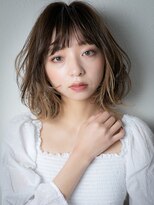カバーヘア ブリス 上尾西口店(COVER HAIR bliss)&nbsp;イヤリングカラー大人可愛いゆるふわハッシュボブz上尾20代30代