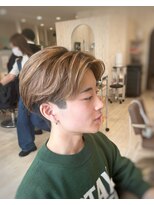 シュガー 仙台宮城野区(&Sugar)&nbsp;メンズのブリーチカラー＊ミルクティーベージュ＊