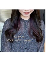 サロン(SALON)&nbsp;オシャレなインナーパープルのロングヘア
