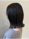 ロングボブ×大人風ラベンダーグレー
