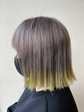 ジェリカ(Jlica) 切りっぱなしボブ×イエローグラデーション