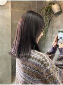 透明感ラベージュ切りっぱなしミディアム