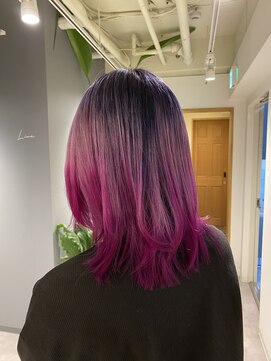 リブ(Live) ピンクパープルグラデーションカラー［久米川　ダブルカラー］