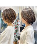 30代40代50代絶壁解消ひし形小顔前下がりショートボブ【NAYU】
