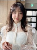 小顔 フェミニンロング メルティーカラー 似合わせカット"