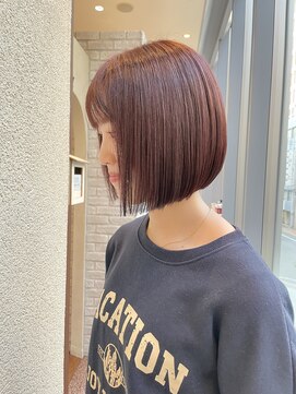 エルサフィロ ヨドヤバシ(el zafiro yodoyabashi) ボブ　ピンクラベンダーカラー