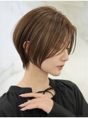表参道白髪ぼかし髪質改善ウルフショートナチュラルボブ40代50代