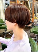 オレンジブラウン・つやマッシュショート