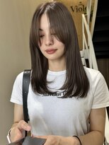 ブリーチカラー ブラウンベージュ レイヤーカット