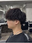メンズ刈り上げマッシュツイストスパイラルパーマ