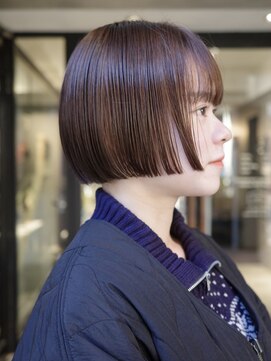 【 松井 隆人 】ミニボブ ミニマルボブ 前髪あり グレージュ