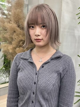 ギークス(GEEKS) 【GEEKS渋谷】レイヤーボブ/ミルクティーベージュ/アッシュ/小顔