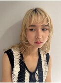 20代30代40代ダブルカラーブリーチ耳掛けシースルーバンク