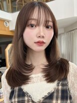 バイオレット 表参道店(Violet) 顔周りカットミディアムレイヤーハッシュカットダークブラウン