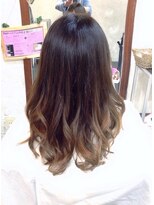 フェリシータ 総持寺店(felicita)&nbsp;ジンジャーアッシュグラデーションカラー＠ミックス巻き