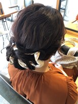 ヘアセットアンドメイク マカロン 博多駅店(Hairset&Make Macaron) シニヨン　スカーフ編み込み　結婚式ヘアセット