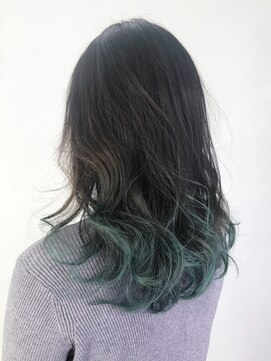 アルバム 新宿(ALBUM SHINJUKU) グリーングラデーション_ピンクベージュボブルフ_ba171992