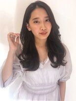 【田村】黒髮くびれエアリーミディエギョモリワンホンヘア2030代