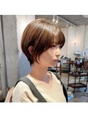 大人可愛い　小顔ナチュラルショートボブ30代40代50代