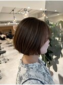 ショートヘア/ミニボブ/大人韓国/顔周りカット/ダークブラウン
