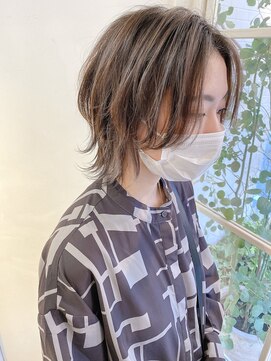 シェノン 赤羽店(CHAINON) オシャレ女子ウルフヘアショートハイライトグレージュ20代髪形
