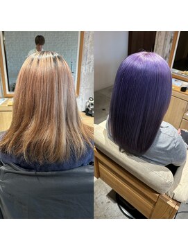 クラン バイ ナチュラル(clan by Natural) ブルーラベンダーカラー/ミディアムヘアー/ハイトーンボブ