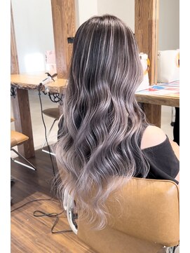 ラグーン(LAGOON) バレイヤージュグレージュハイライトダブルカラーケアブリーチ