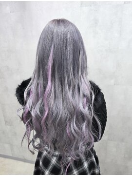 パープルグレージュ×ラベンダー/編み込みエクステ