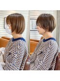 20代30代40代大人ショートヘア/白髪ぼかしハイライト/大人ボブ