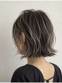 外ハネ　白髪ボカシハイライト　名東区美容室