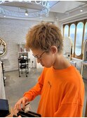 ハイトーン×無造作マッシュショート