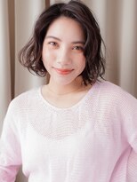 カバーヘア ブリス 川口(COVER HAIR bliss)&nbsp;アップバングウェットヘアゆるふわくびれボブパーマ30代40代Y