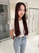 ステラ ヘア デザイン サロン(STELLA hair design salon)&nbsp;韓国系ロングスタイル　ワインレッド　【杉若】