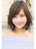 20代30代40代50代小顔カット黒髪ワンレンボブルフネビージュ前髪