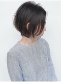 大人かわいいハンサムショートセンターパートハイライトベージュ