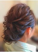 アレンジヘアセット　シニヨン　大人　可愛い　パーティーヘア